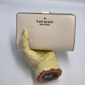 NWOT Kate Spade New York Cream Saffiano Leather Compact Bifold Wallet